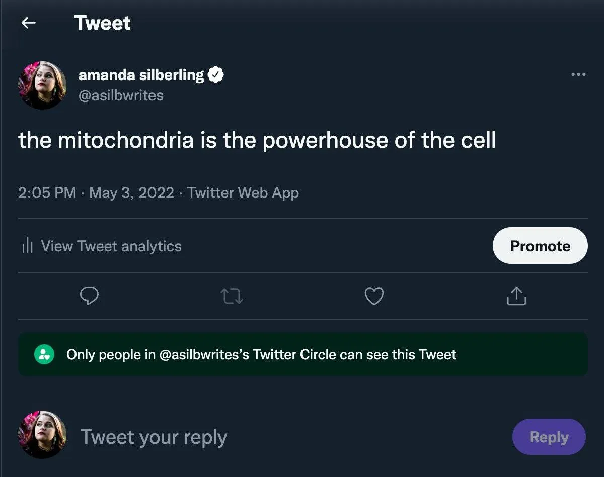 صورة لميزة الدوائر على تويتر