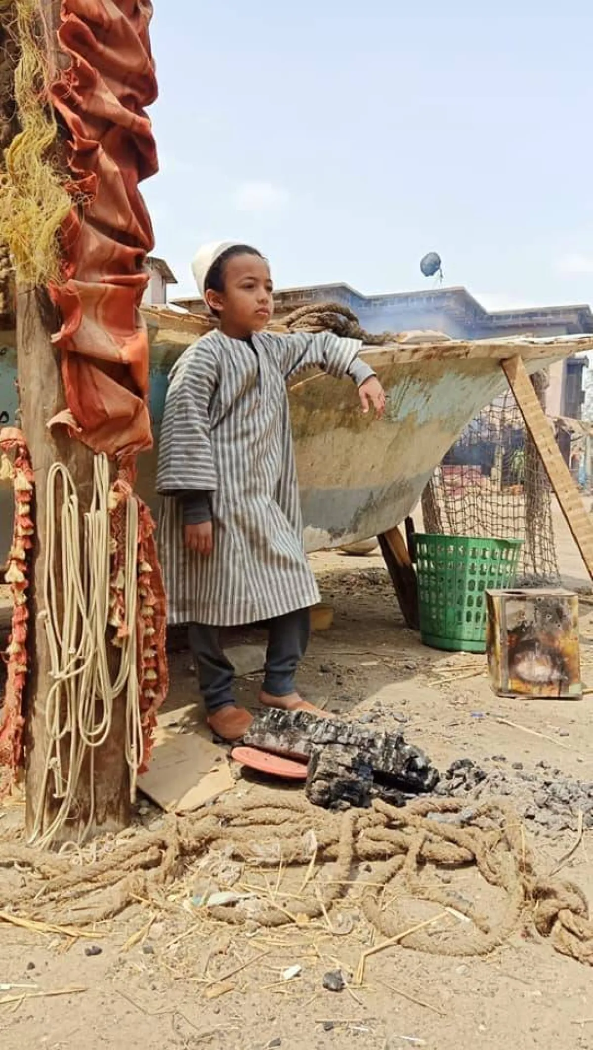 منذر مهران - صورة من كواليس جزيرة غمام من حساب الطفل منذر على إنستجرام