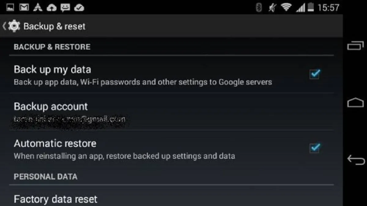 صورة لإجراء نسخة احتياطية من البيانات الشخصية