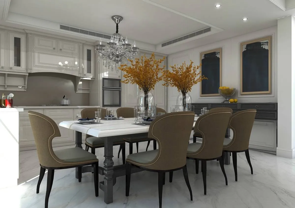 غرفة طعام عصرية الطابع