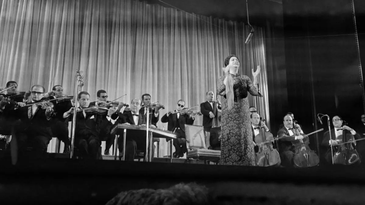 أم كلثوم في إحدى الحفلات  - الصورة من أرشيف المحرر