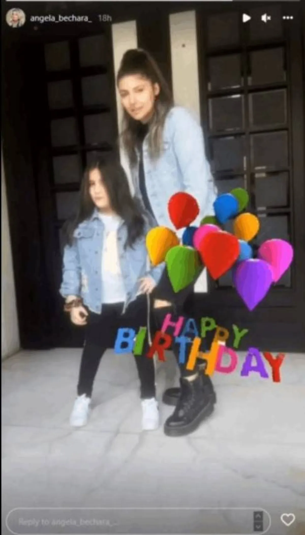 أنجيلا بشارة وابنتها "ميلانا"- الصورة من ستوري حسابها على انستغرام