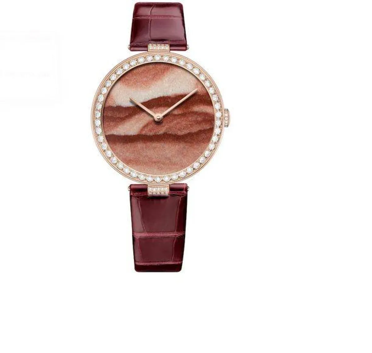 ساعة باللون العنابي الداكن من شوميه Chaumet