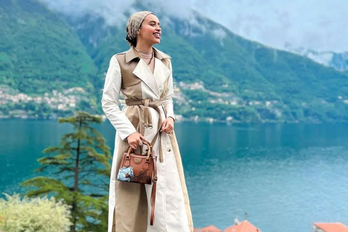 تنسيق اللون البيج للمحجبات