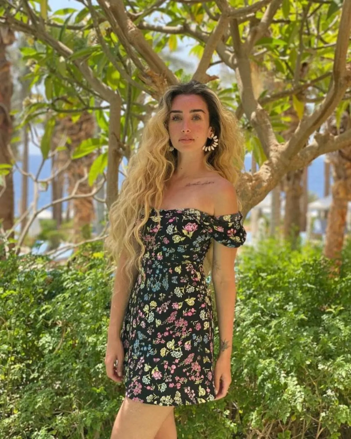 هنا الزاهد بفستان ملوَّن