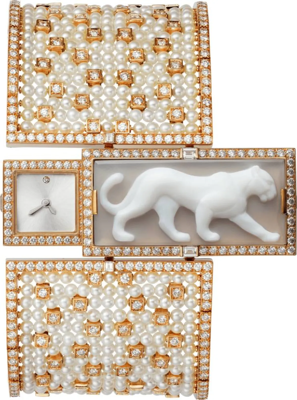 ساعة ذهب ولؤلؤ من كارتييه Cartier