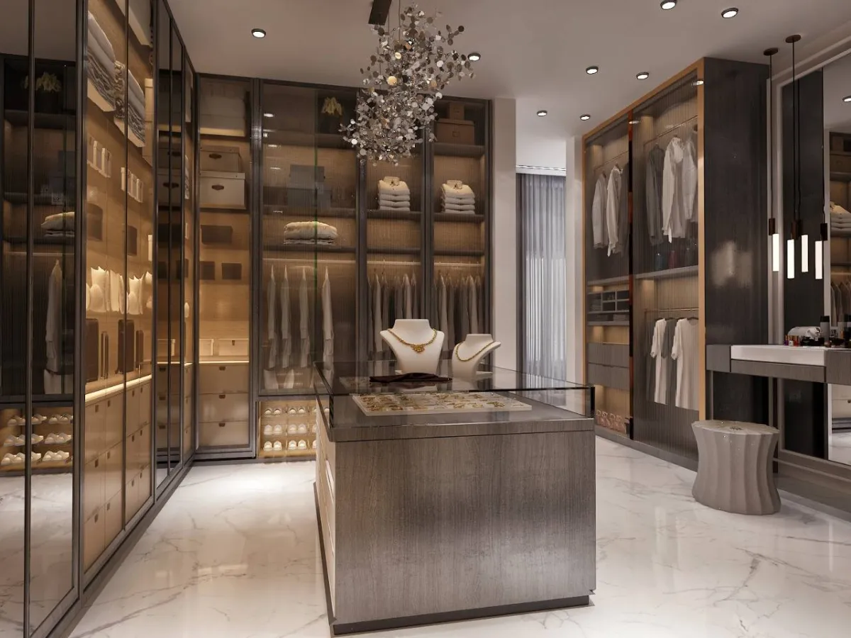 الخزانة تُغلق بوساطة الزجاج الشفّاف