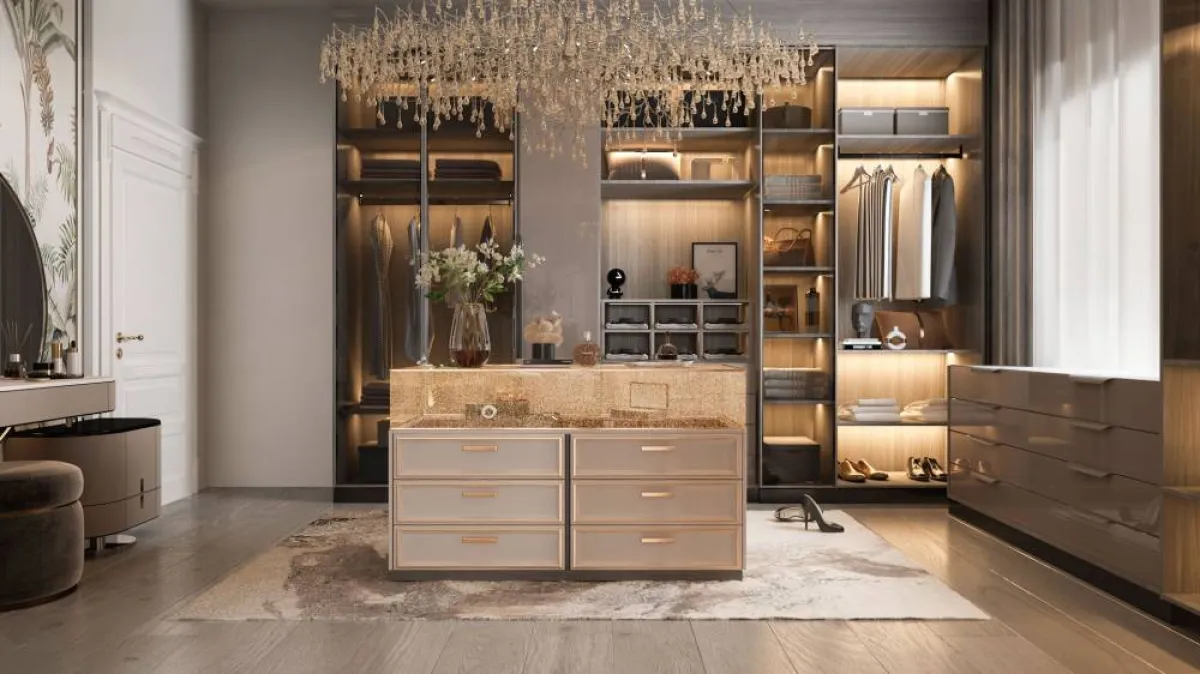 تصميم الخزانة يتبع شكل الغرفة