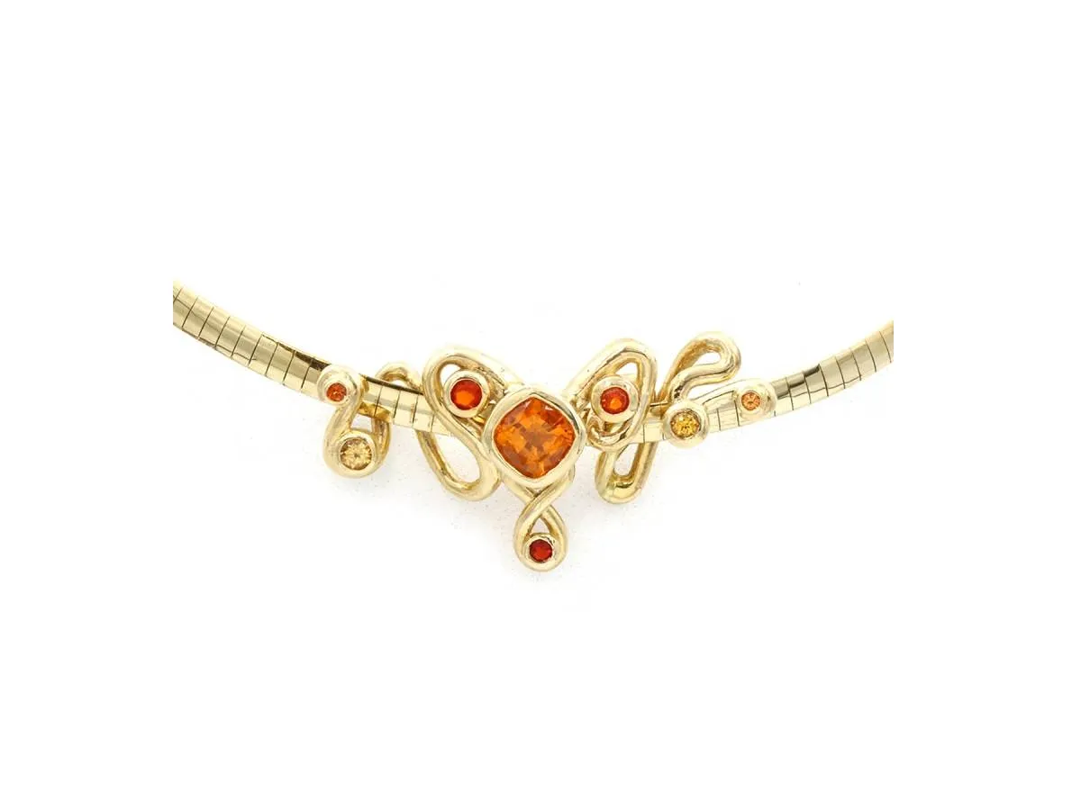 موديلات مجوهرات مرصعة بالياقوت البرتقالي 2022