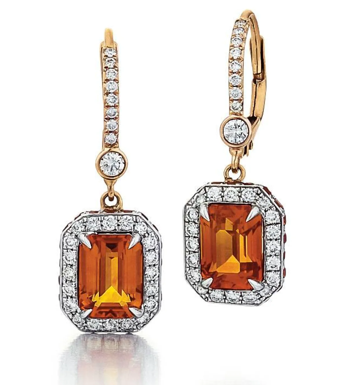 أقراط ياقوت برتقالي من Scobar Diamonds