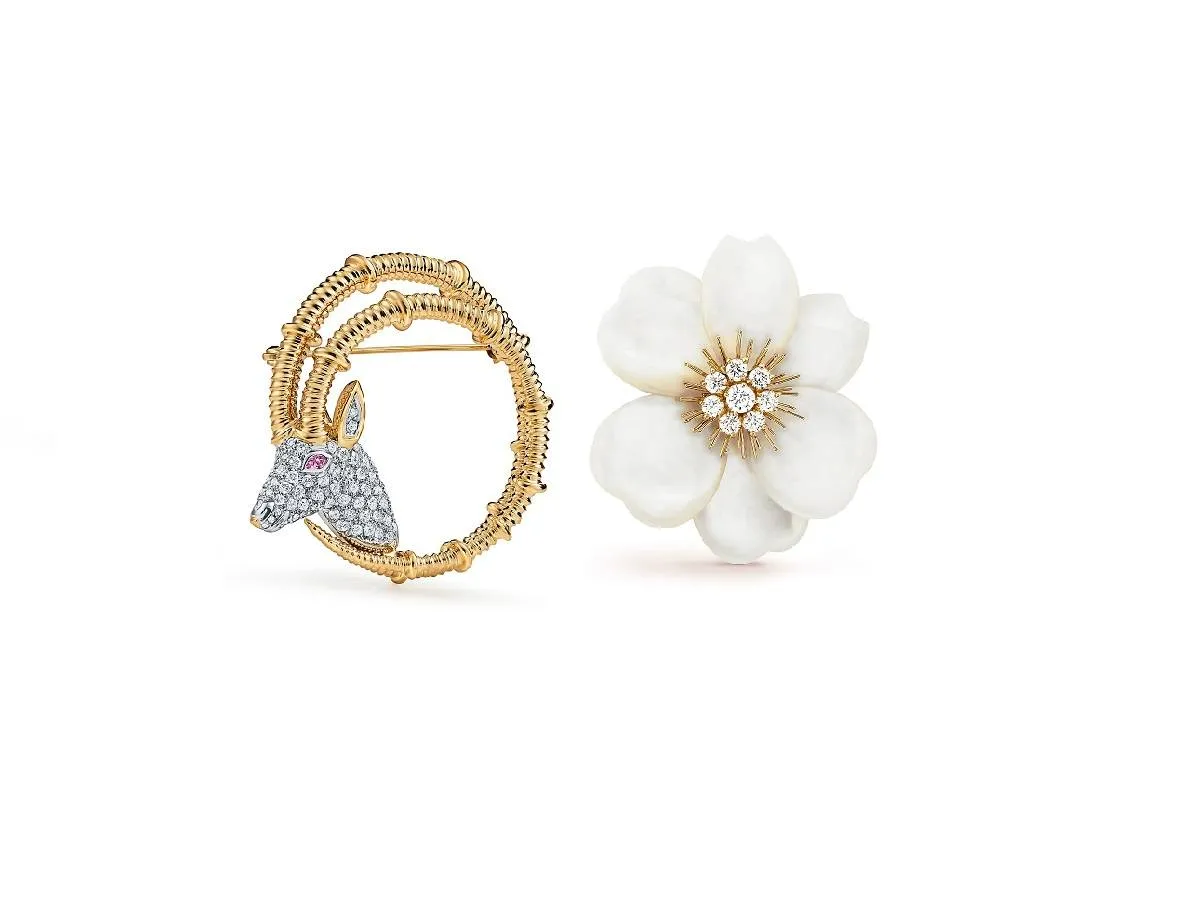 موديلات بروشات ذهب أصفر وأبيض