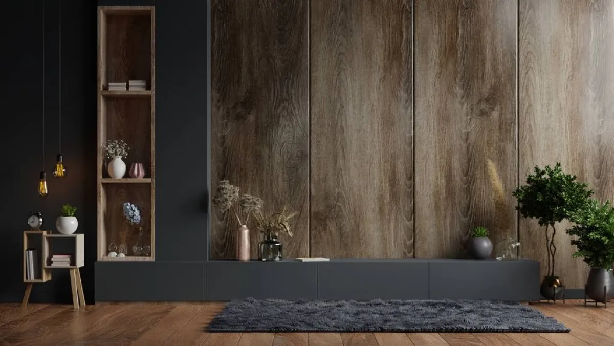 نموذج عن استخدام أكثر من نوع من الخشب في الديكور