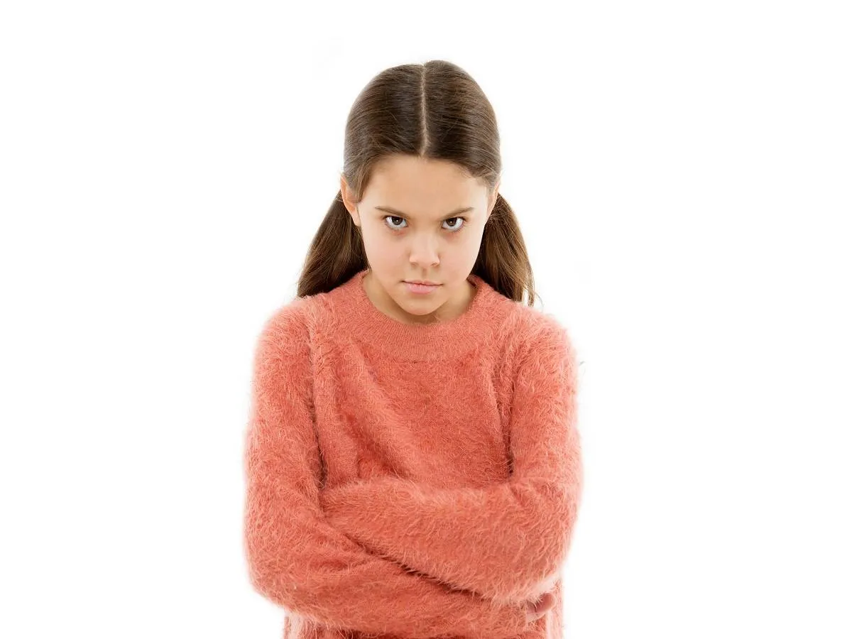 صورة لطفلة عنيدة