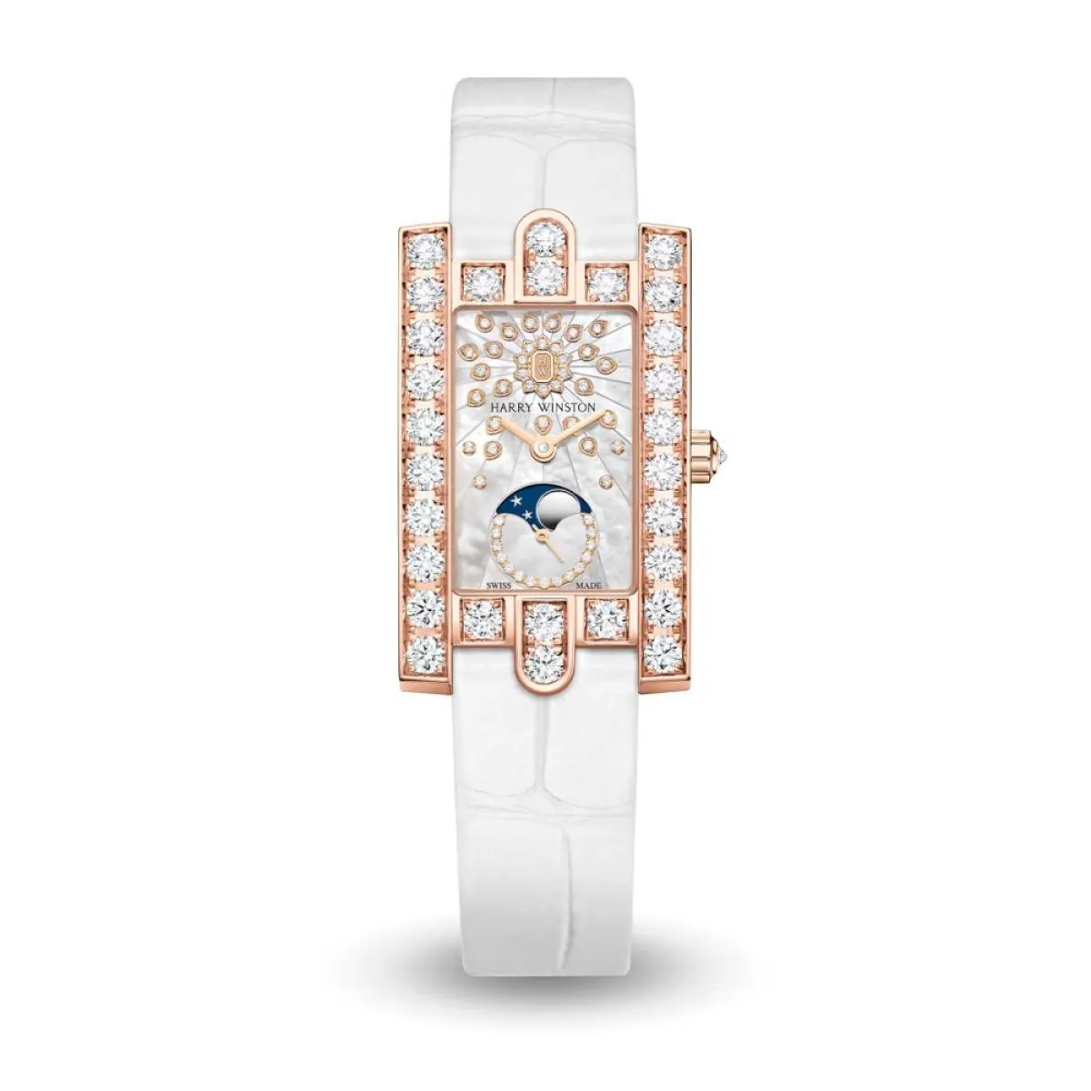 ساعة مزينة بشعار الماركة من هاري وينستون Harry Winston