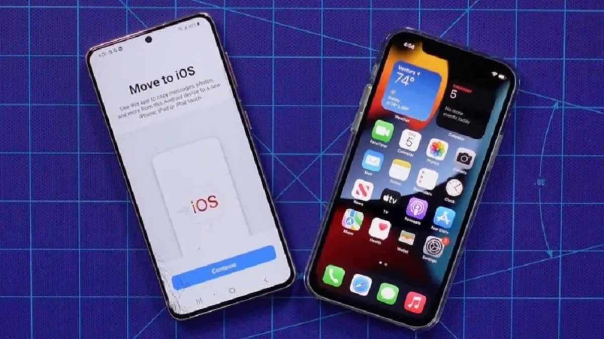 صورة لنقل بيانات هاتف أندرويد إلى هاتف iOS
