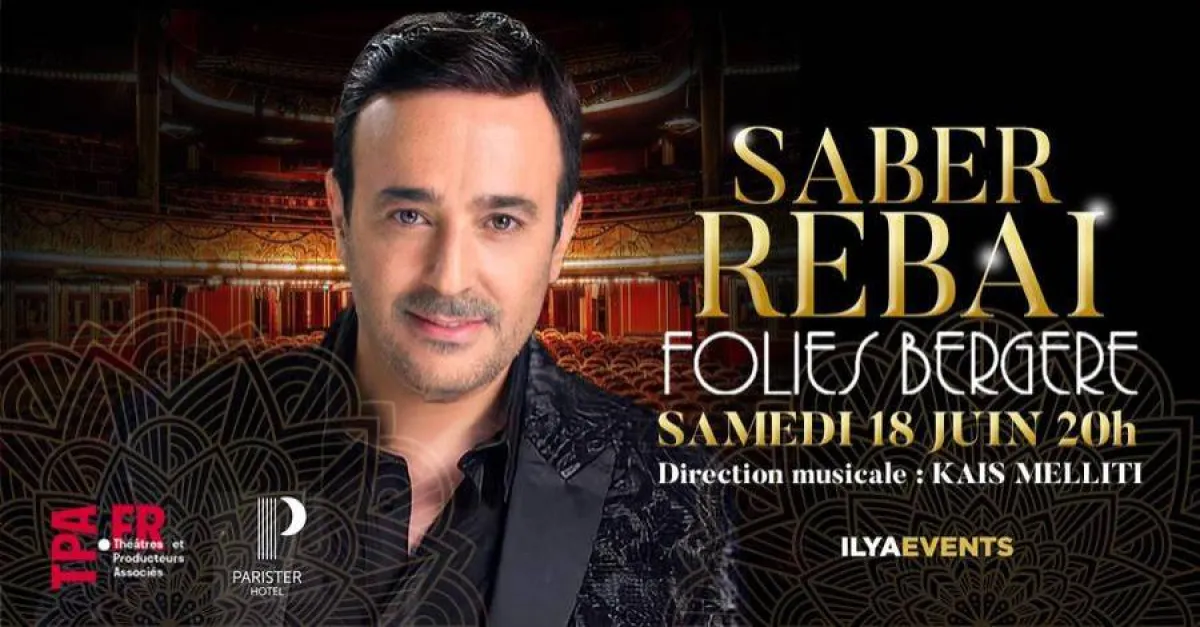 افيش حفلة صابر الرباعي الليلة في باريس- الصورة من موقع  مسرح folies bergère على الانترنت