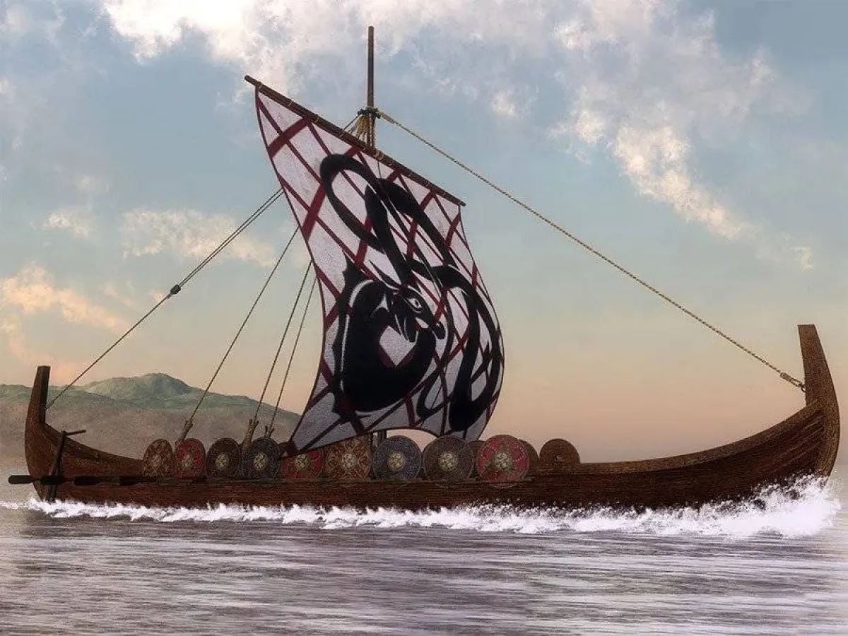 صورة رسمة تعبيرية لعصر الفايكنج