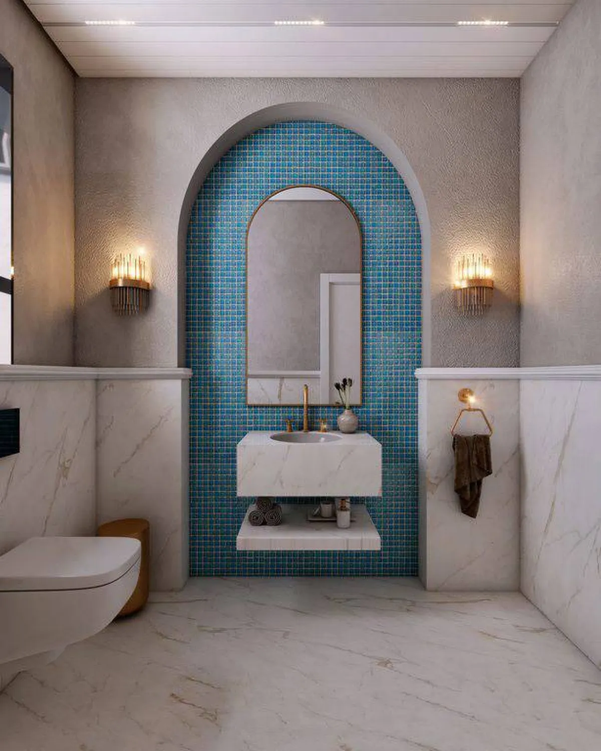 نموذج عن حمّام الضيوف الفخم