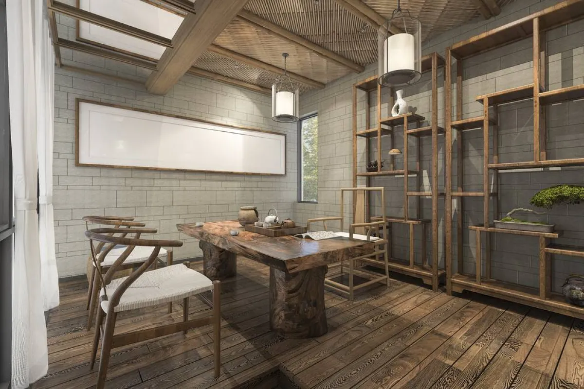 غرفة الطعام مصمّمة حسب الطراز الصيني المعاصر