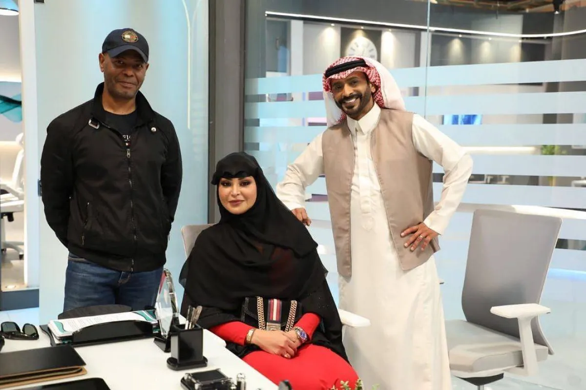 حبيب الحبيب وريم عبدالله من تصوير مسلسل استوديو 22 -صورة من حسابه على إنستجرام