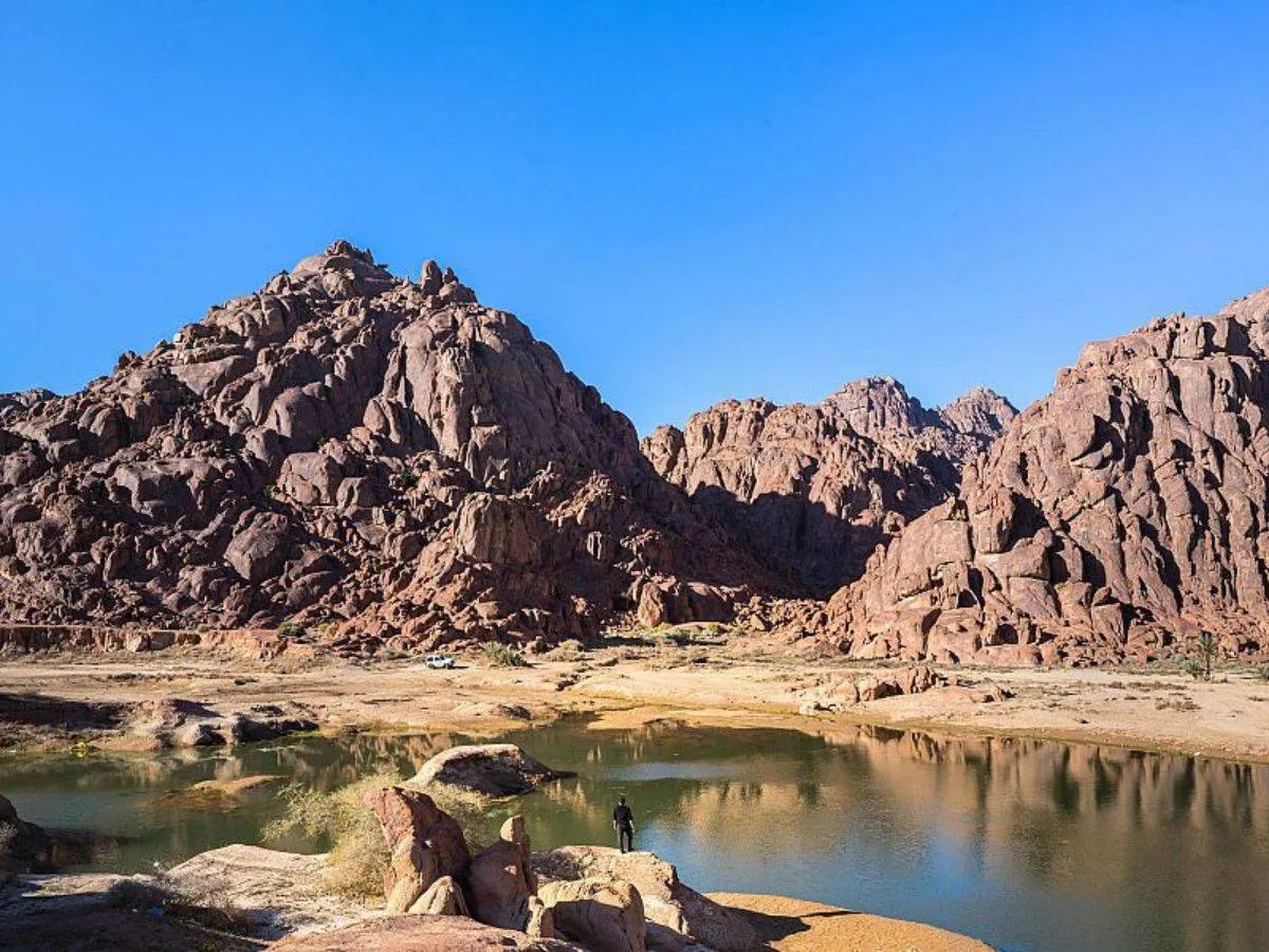 تظهر الصورة سلسلة جبال أجا وسلمى- مصدر الصورة وكالة الأنباء السعودية واس