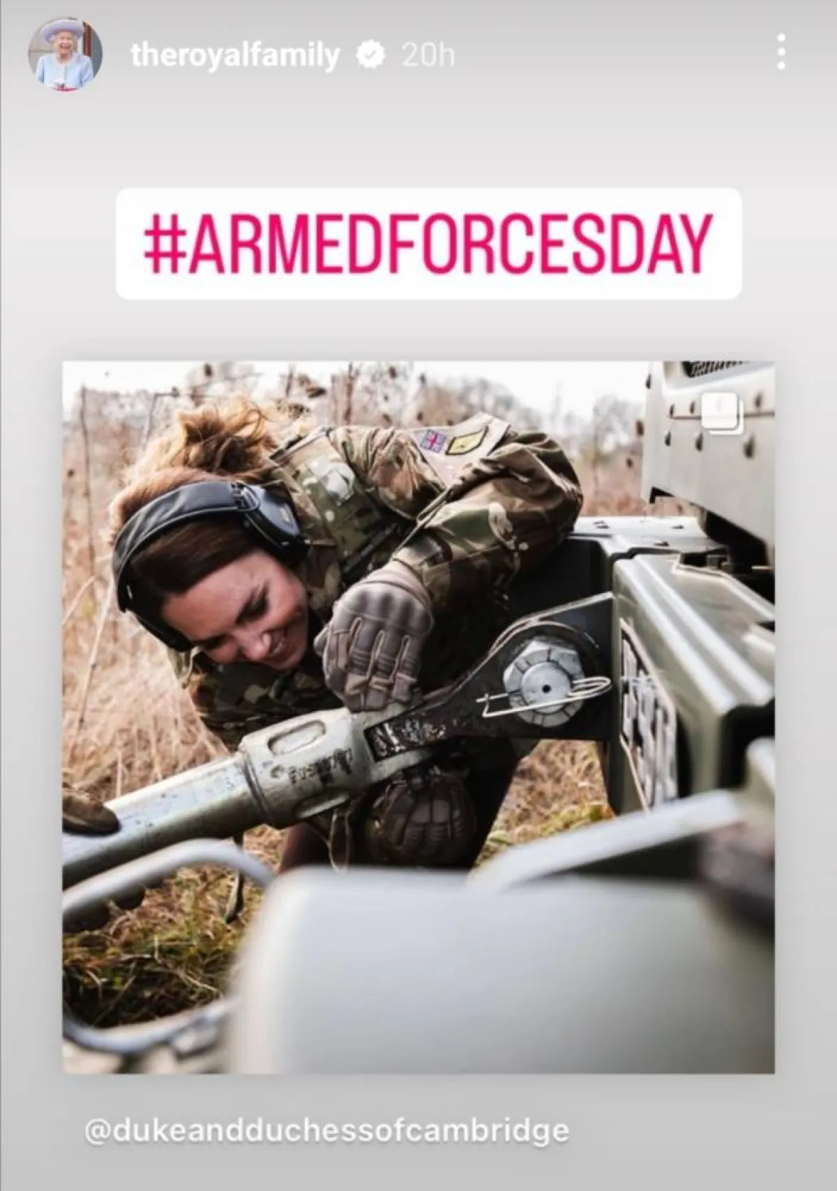 كيت ميدلتون تحتفل بيوم القوات المسلحة- الصورة من قصص إنستغرام The Royal Family