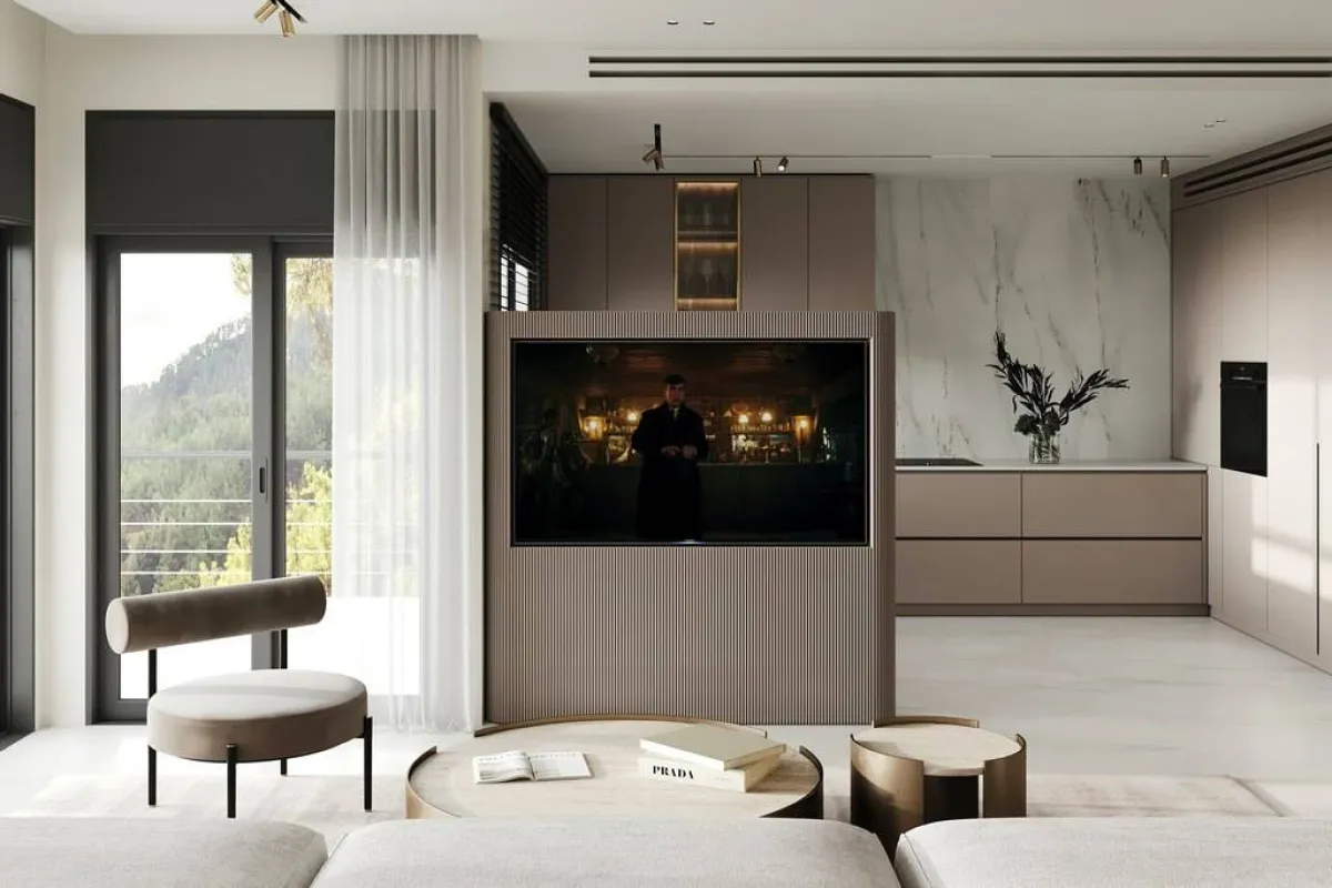 منطقة المعيشة في المنزل الضيّق