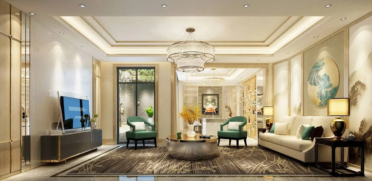 ديكورات فخمة في صالة الاستقبال