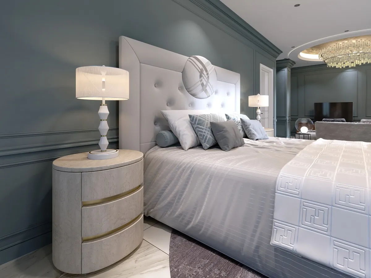 السرير هو النقطة المحورية في غرف النوم