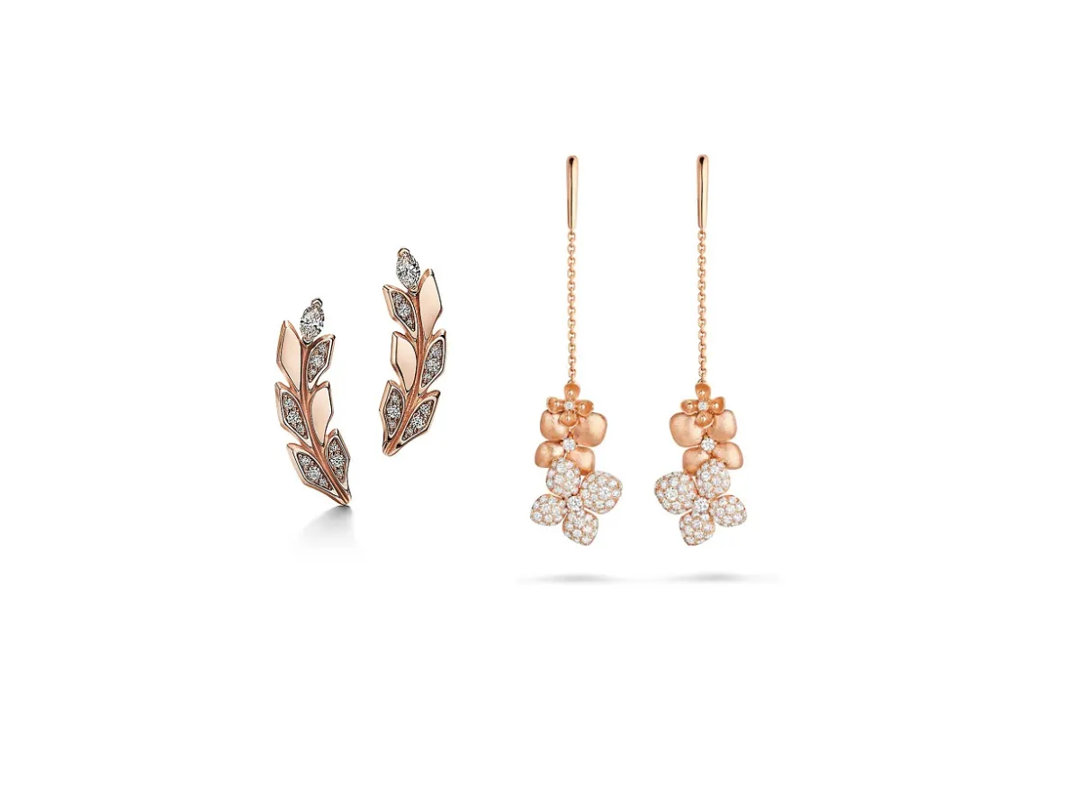 أقراط مستوحاة من الأشجار والورود