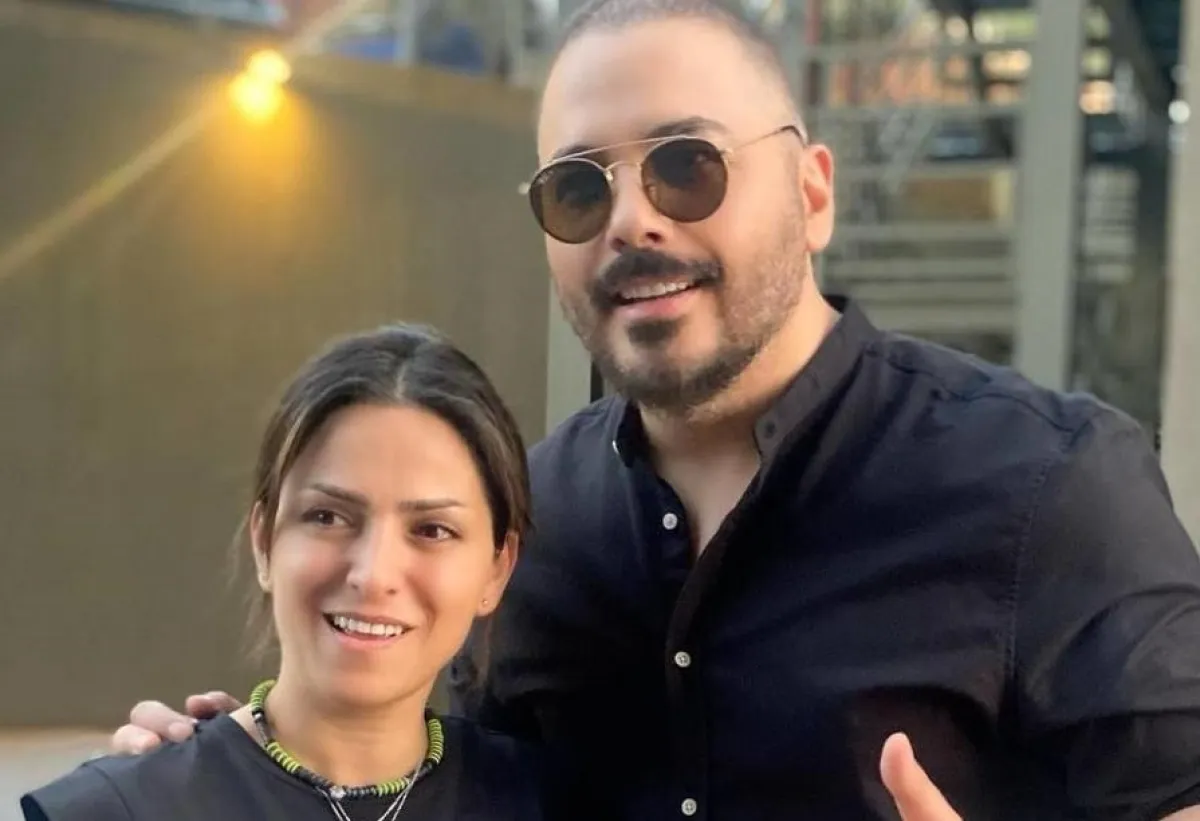 رندا علم مع رامي عياش من كواليس مسلسل"  العين بالعين "-  صورة من صفحتها الرسمية على انستغرام