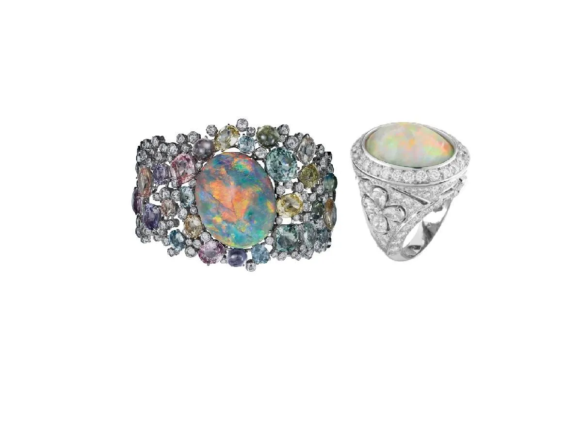 مجوهرات مرصعة بحجر الأوبال