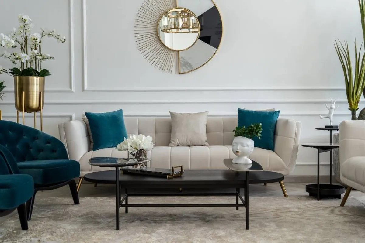 طاولة القهوة في المنزل المعاصر