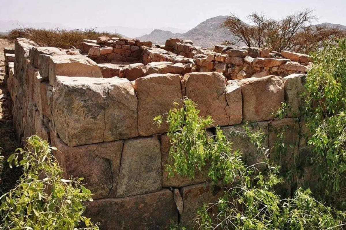 تظهر الصورة قرية الأخدود مصدر الصورة وكالة الأنباء السعودية واس