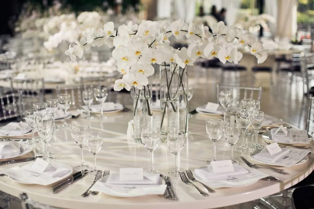 الأبيض هو لون مرغوب في ديكورات العرس