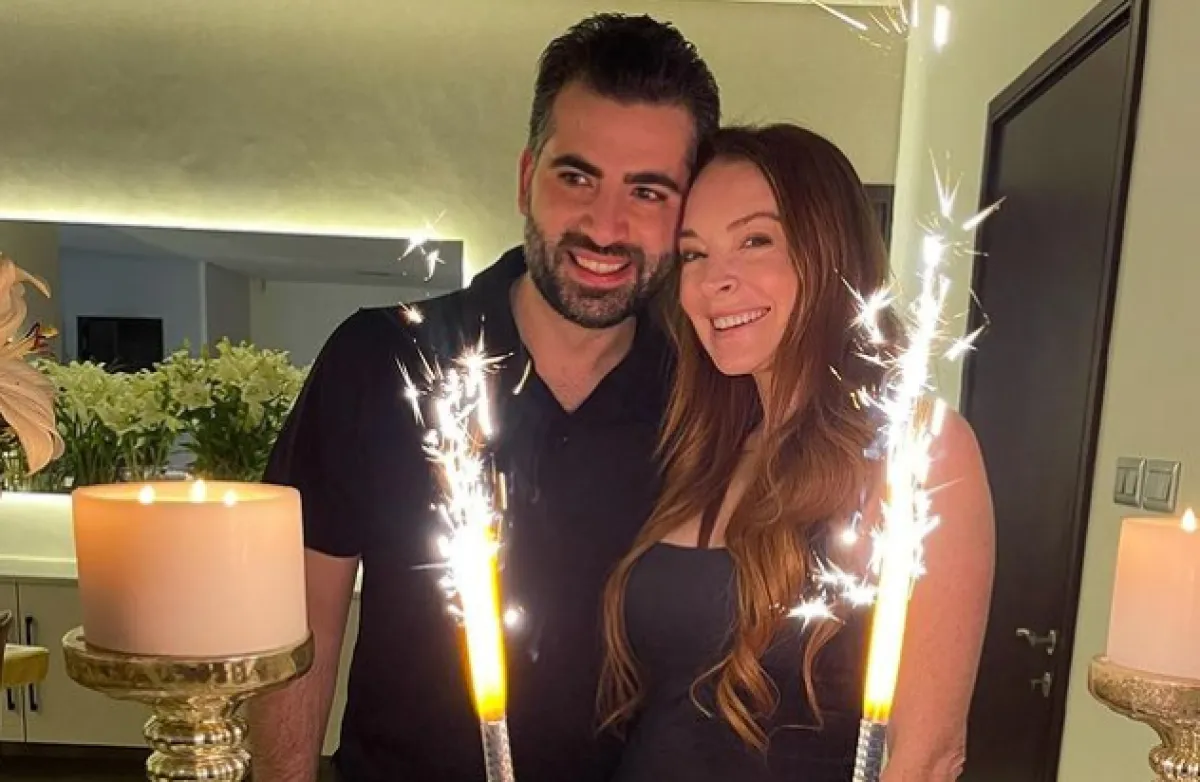 ليندسي لوهان وزوجها 