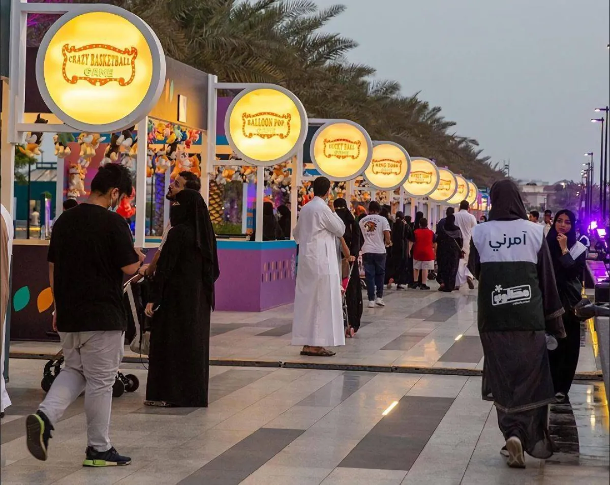 أثناء الفعالية لزوار حديقة الامير ماجد