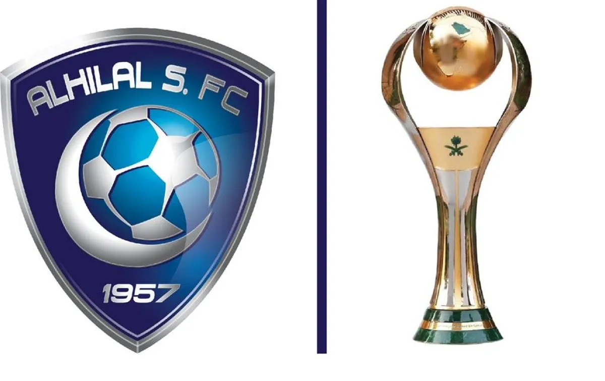 صورة كأس دوري الأمير محمد بن سلمان وشعار الهلال السعودي