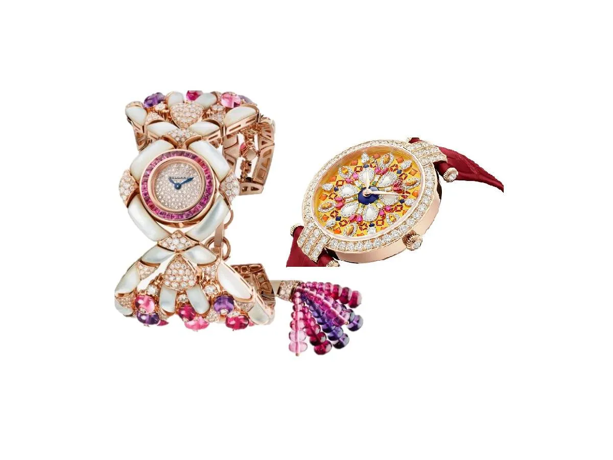 ساعات نسائية مزينة بعرق اللؤلؤ للمناسبات