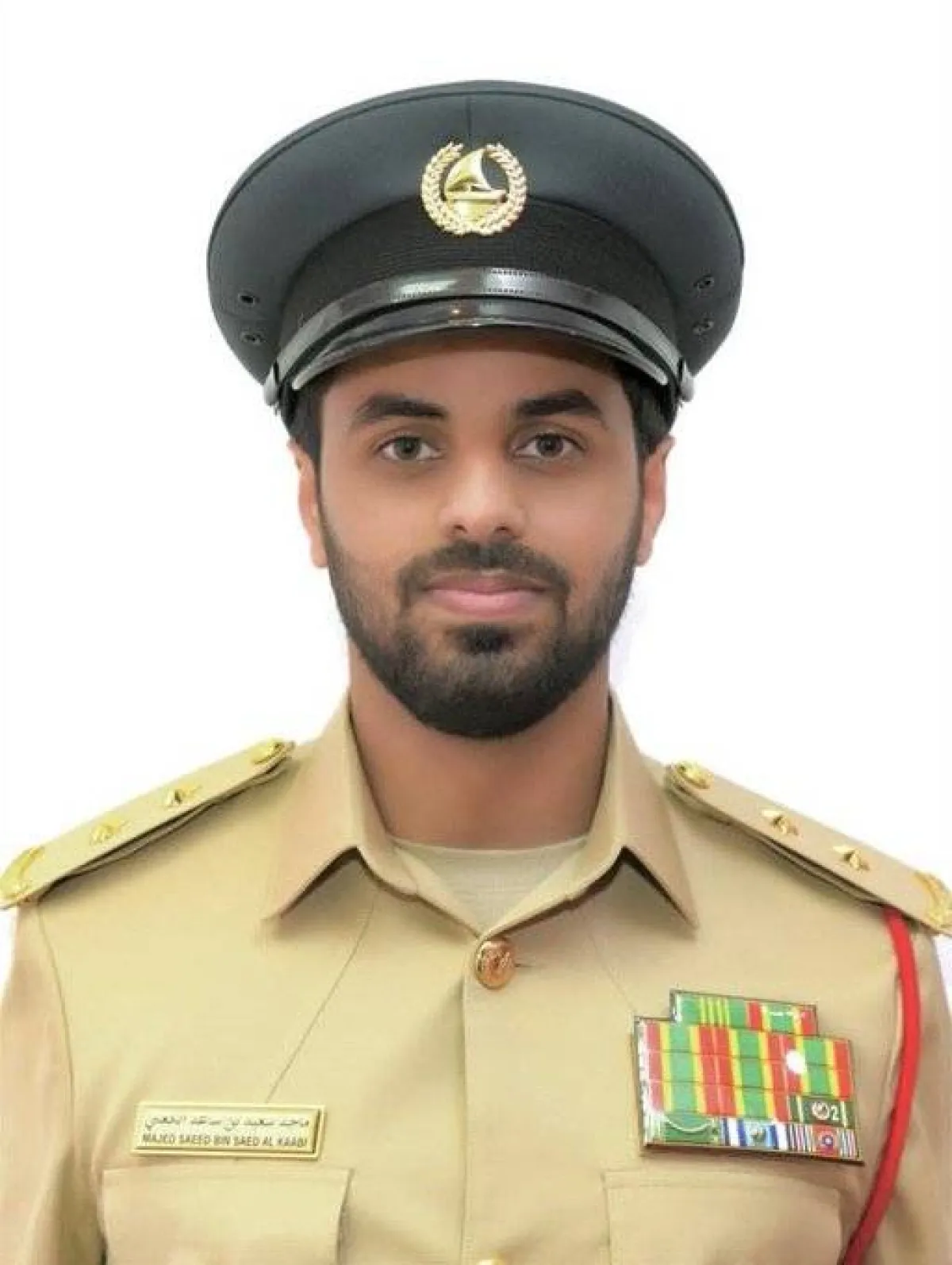 الملازم أول مايد بن ساعد الكعبي. الصورة من شرطة دبي 