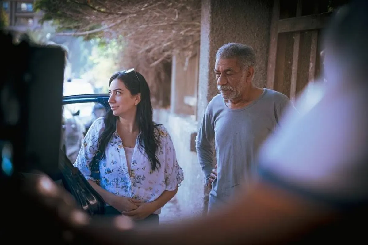 فدوى عابد وسيد رجب من كواليس فيلم " 19 ب" - صورة من صفحتها الرسمية على انستغرام