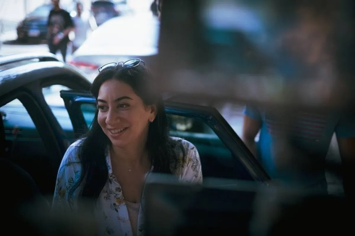 فدوى عابد من كواليس فيلم 19 ب - صورة من صفحتها الرسمية على انستغرام 