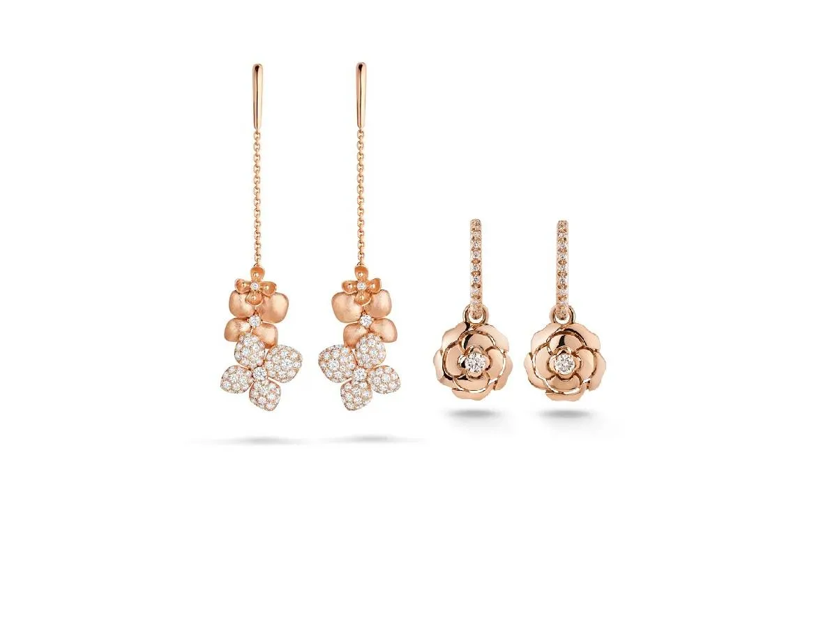 موديلات أقراط متدلية على شكل وردة