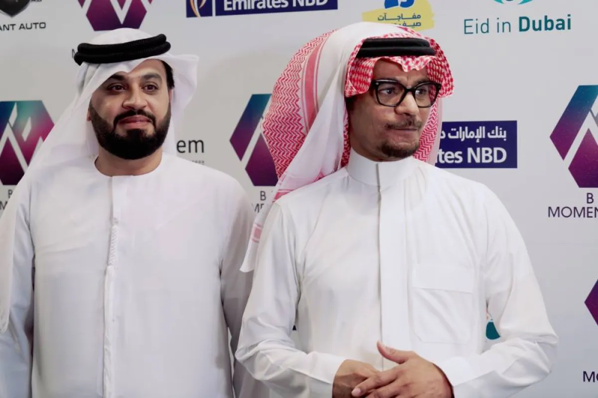 رابح صقر مع عمر الدهماني صاحب شركة Best Moments Events المنظمة للحفل