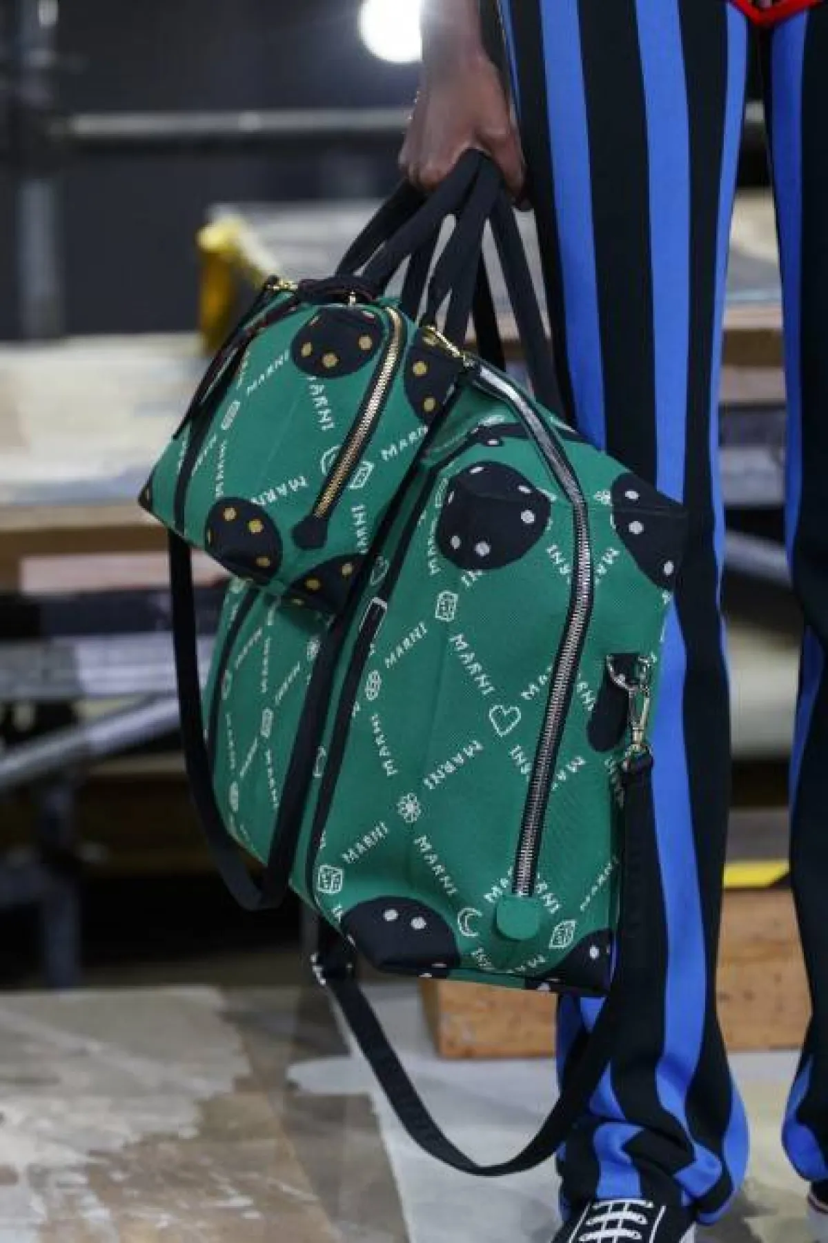 حقيبة مستطيلة خضراء من مارني 