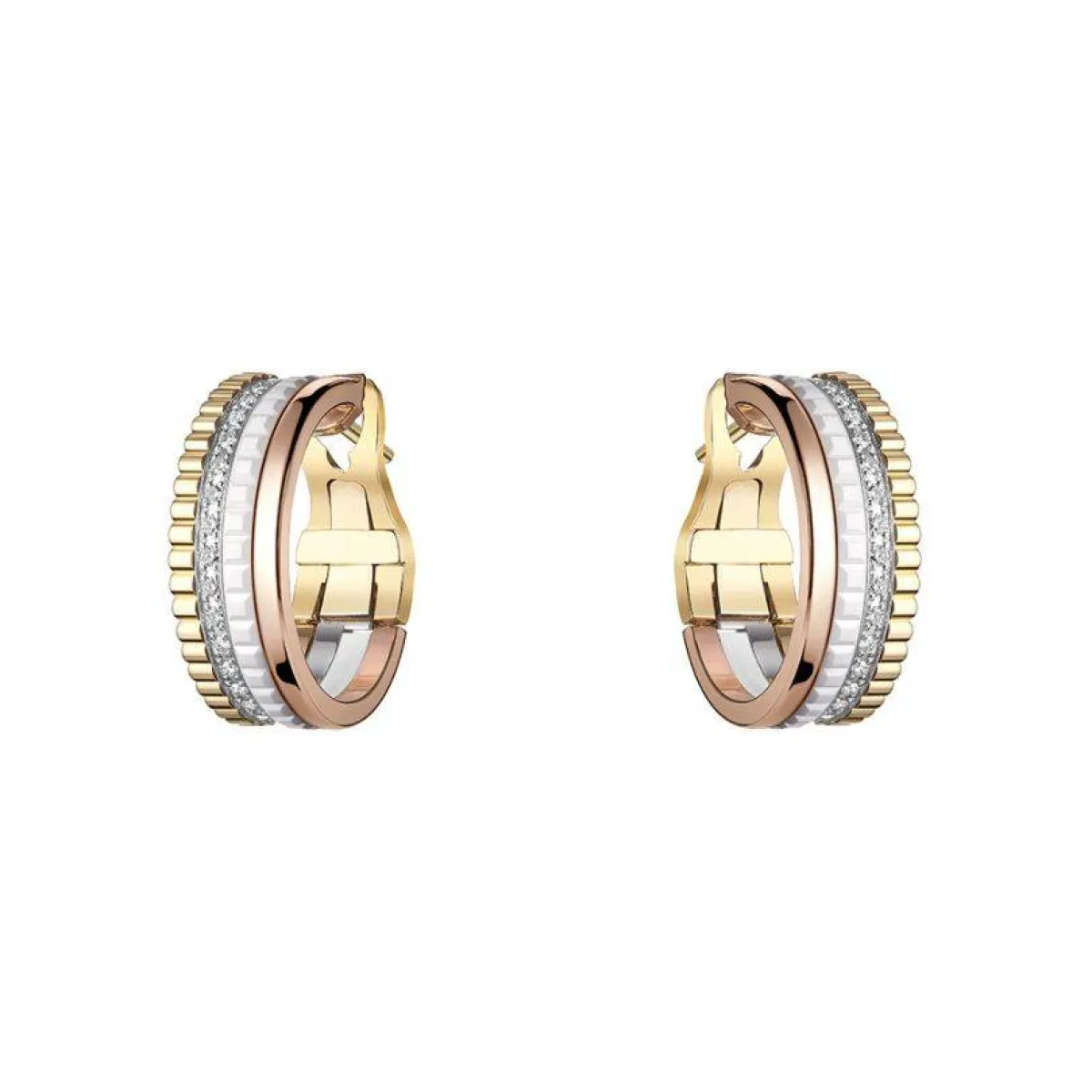 أقراط Quatre White Edition Hoop من بوشرون