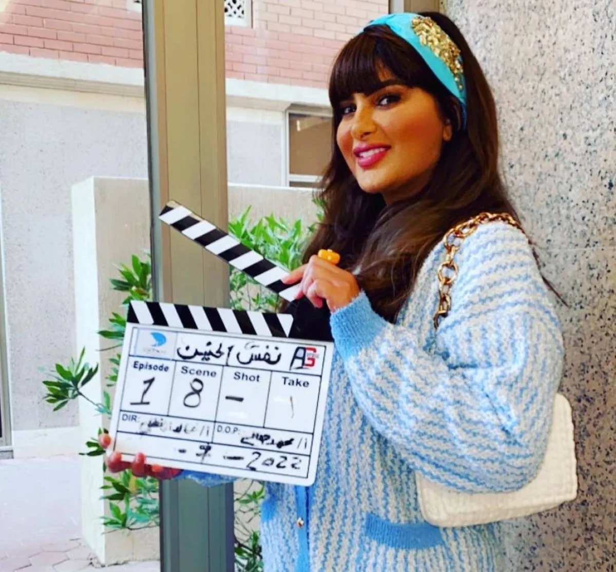 أميرة محمد في كواليس مسلسل " نفس الحنين" -  صورة من صفحتها الرسمية على انستغرام