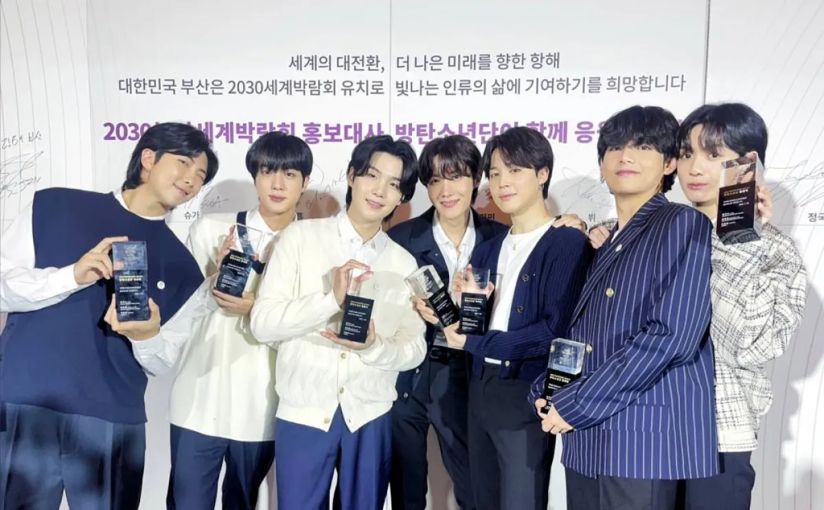 BTS سفراء لأكسبو بوسان 2030- الصورة من حساب BTS على تويتر