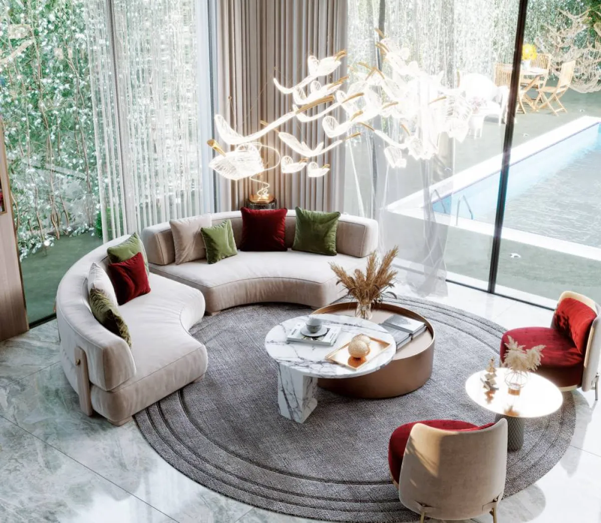 استخدام خامة الزجاج في تصميم الأبواب، يُضاعف كمّ الإضاءة في الغرف 