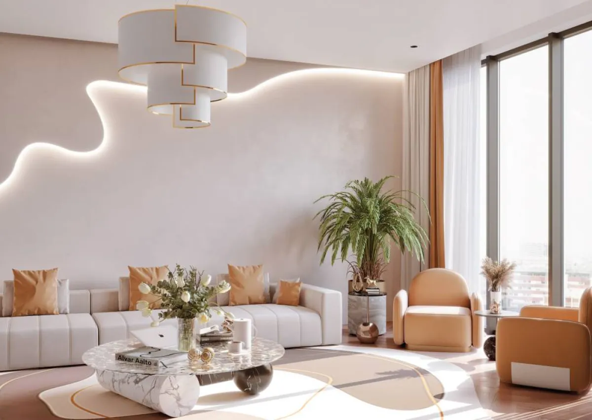 اللون فاتح لنسيج الأثاث يجعل المساحات الداخليّة أكثر راحة وأكبر حجماً 